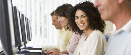Team working in computer